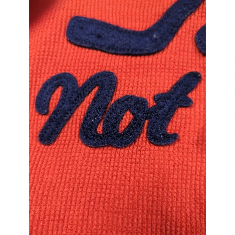 GAP Kids Orange Black All Skills Not Luck Hockey Sweater Long Sleeve Size M (8)‎